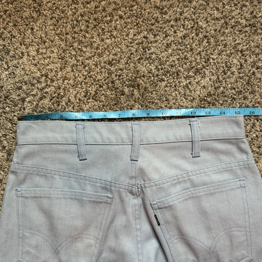 Vintage 70s Levis Sta-Prest 520 Pants 30x28 Slate Blue Black Tab Talon Zip Big E
